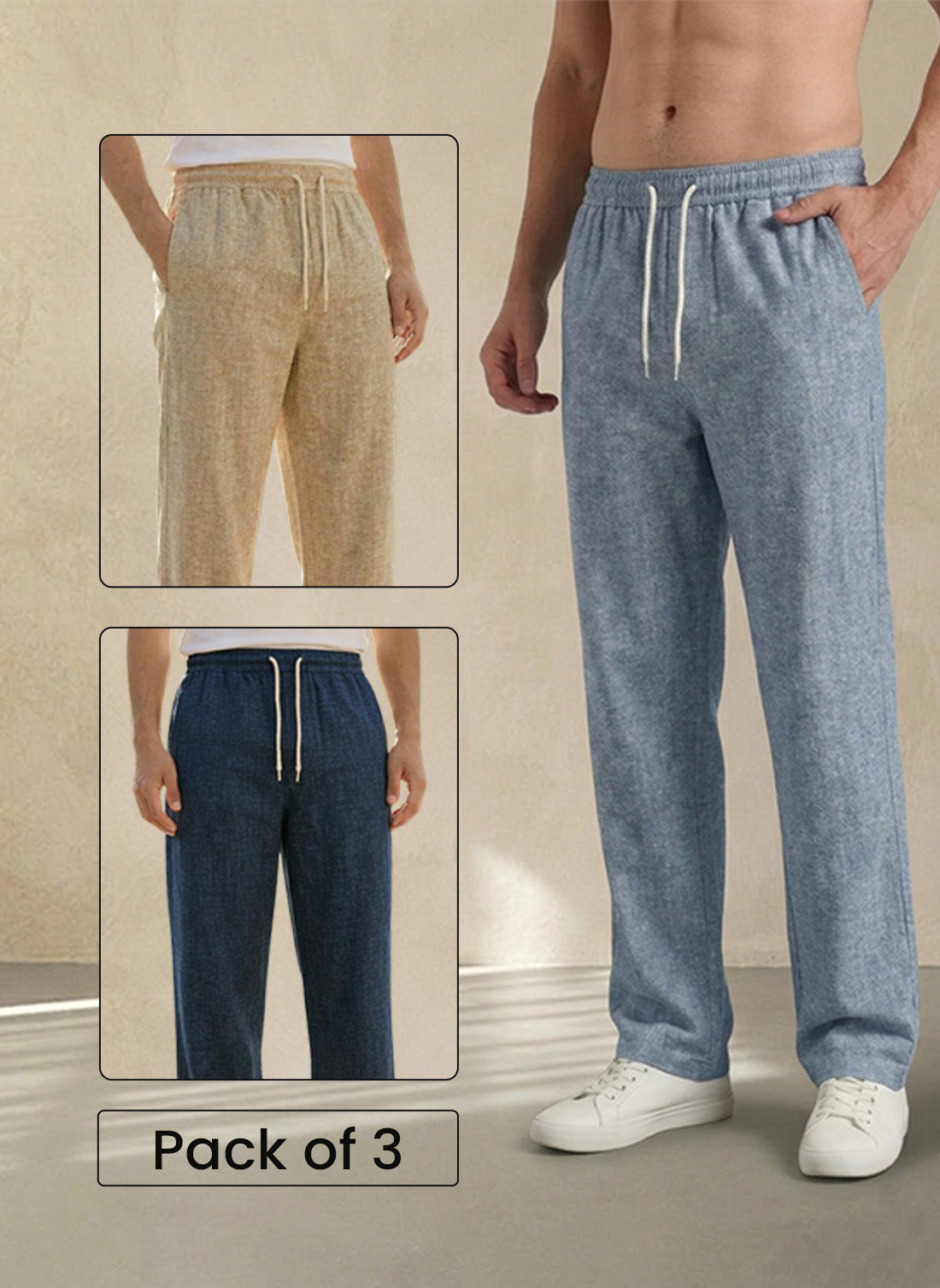 Pick Any 3 Premium Lycra Stretch Leisure Trousers