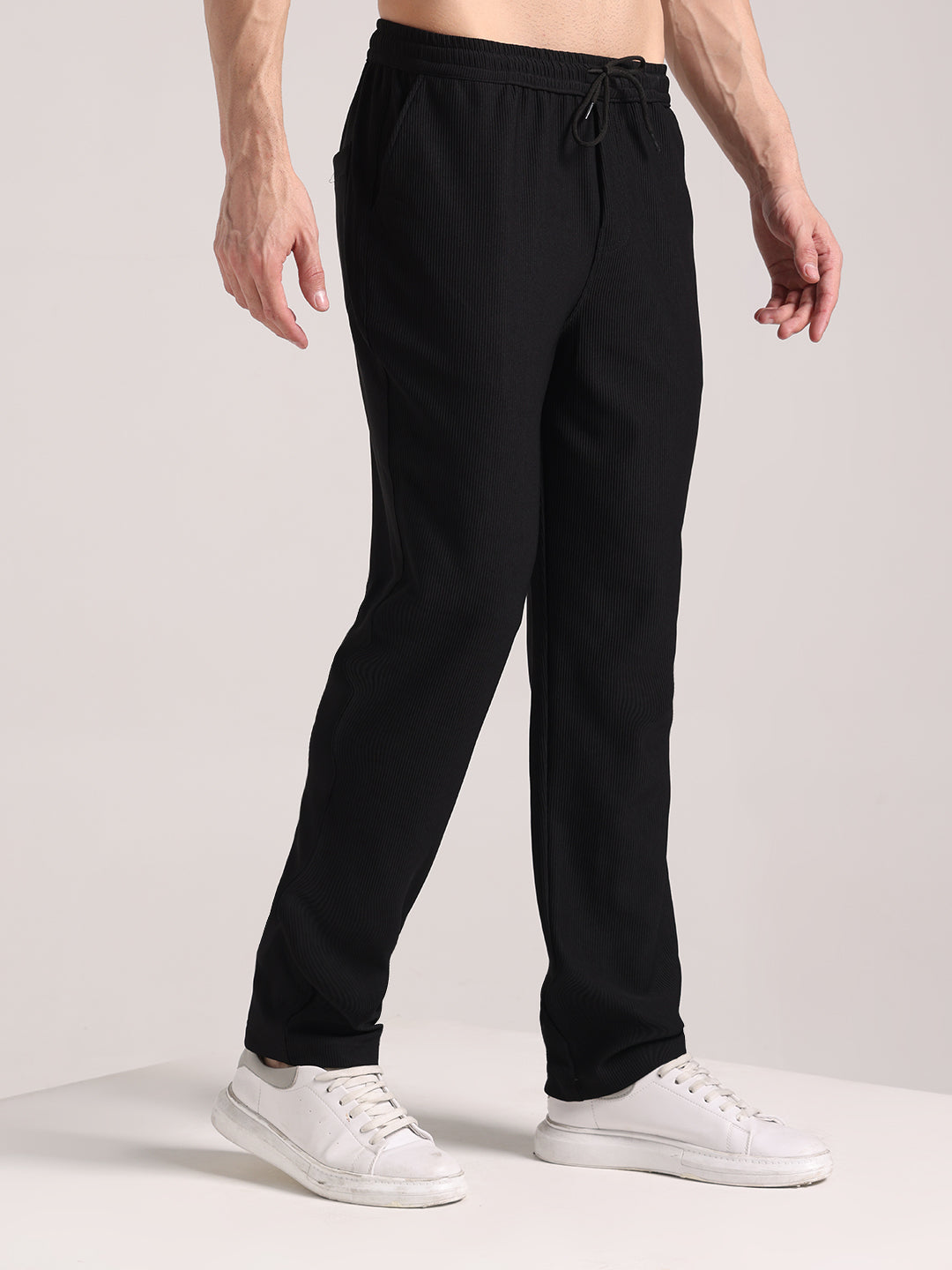 Men's Black Corduroy Track Pant