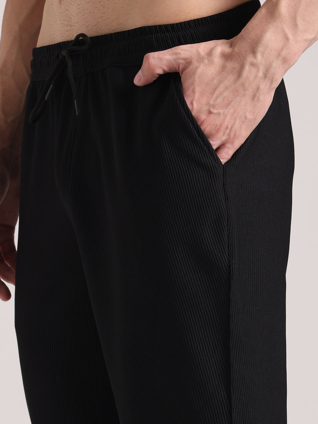 Men's Black Corduroy Track Pant