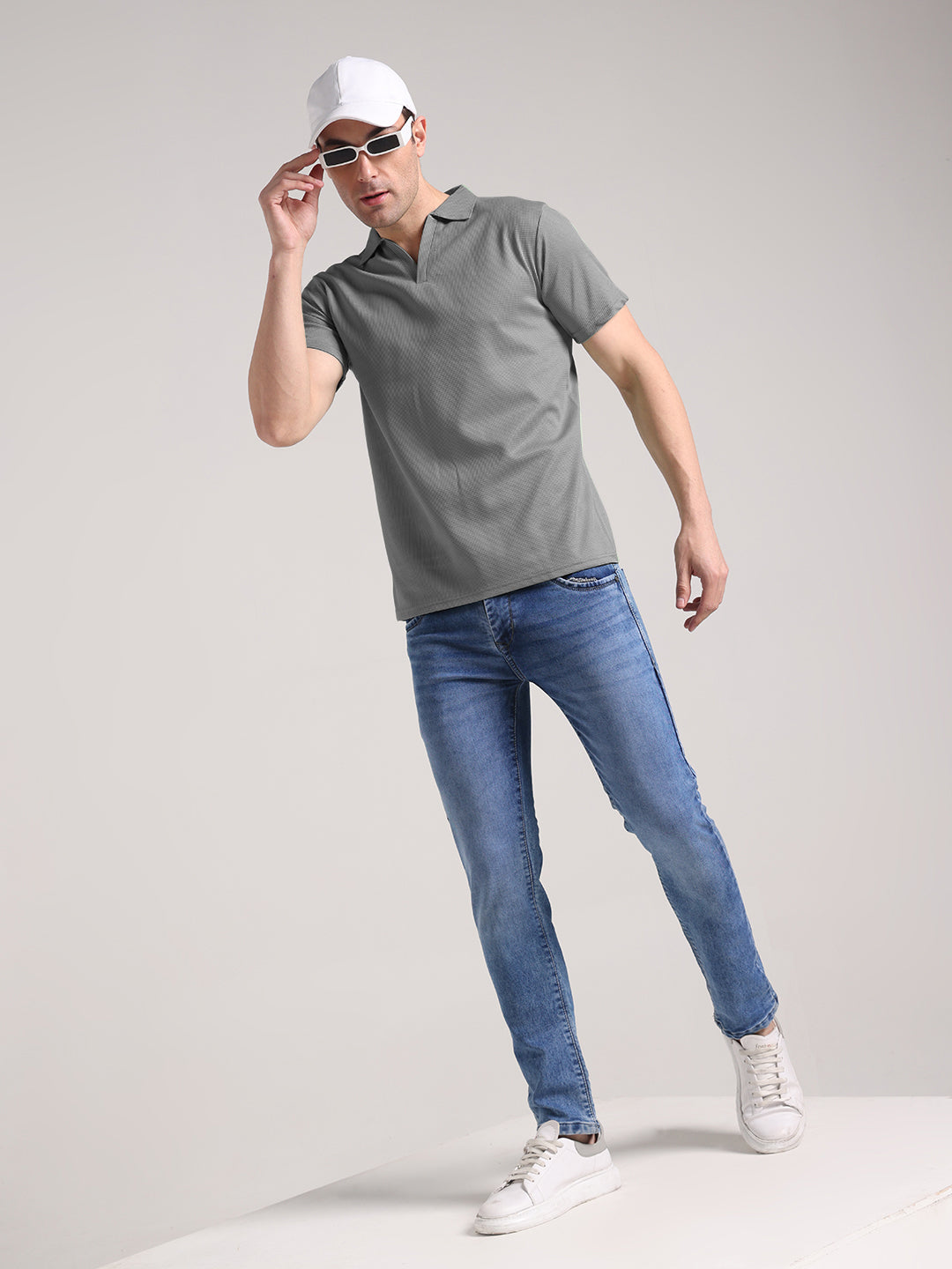 Men's Window Grey Half Sleeve Polo T-Shirt