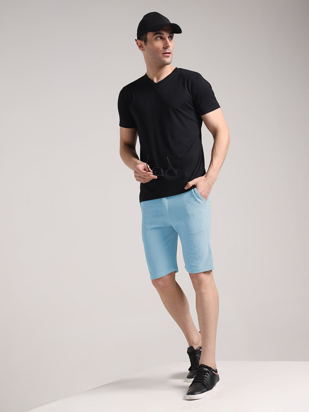 Men's Mist Blue Outer Mesh Shorts