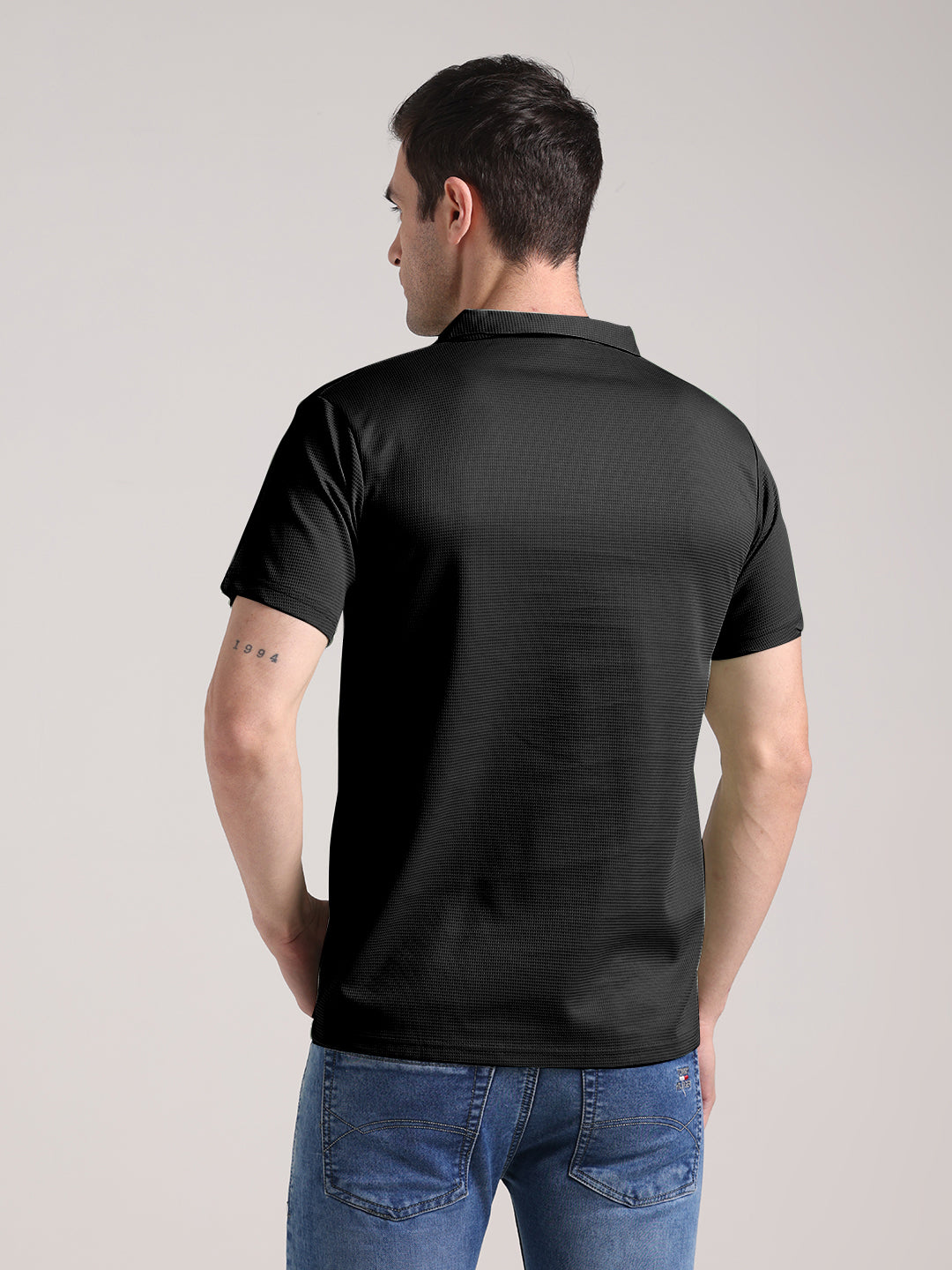 Men's Black Half Sleeve Polo T-Shirt