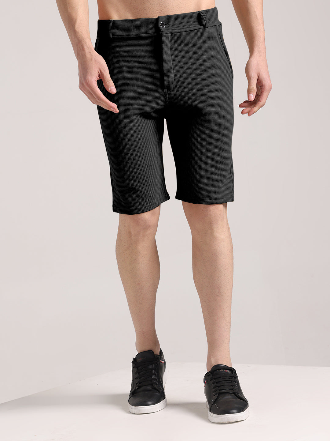 Men's Black Outer Mesh Shorts