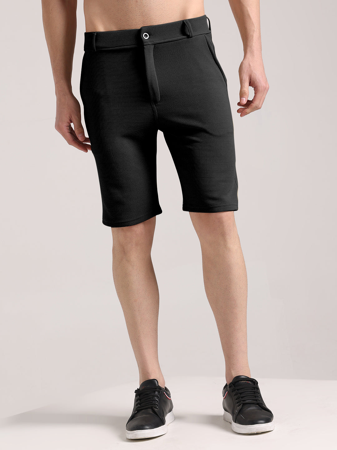 Men's Black Outer Mesh Shorts