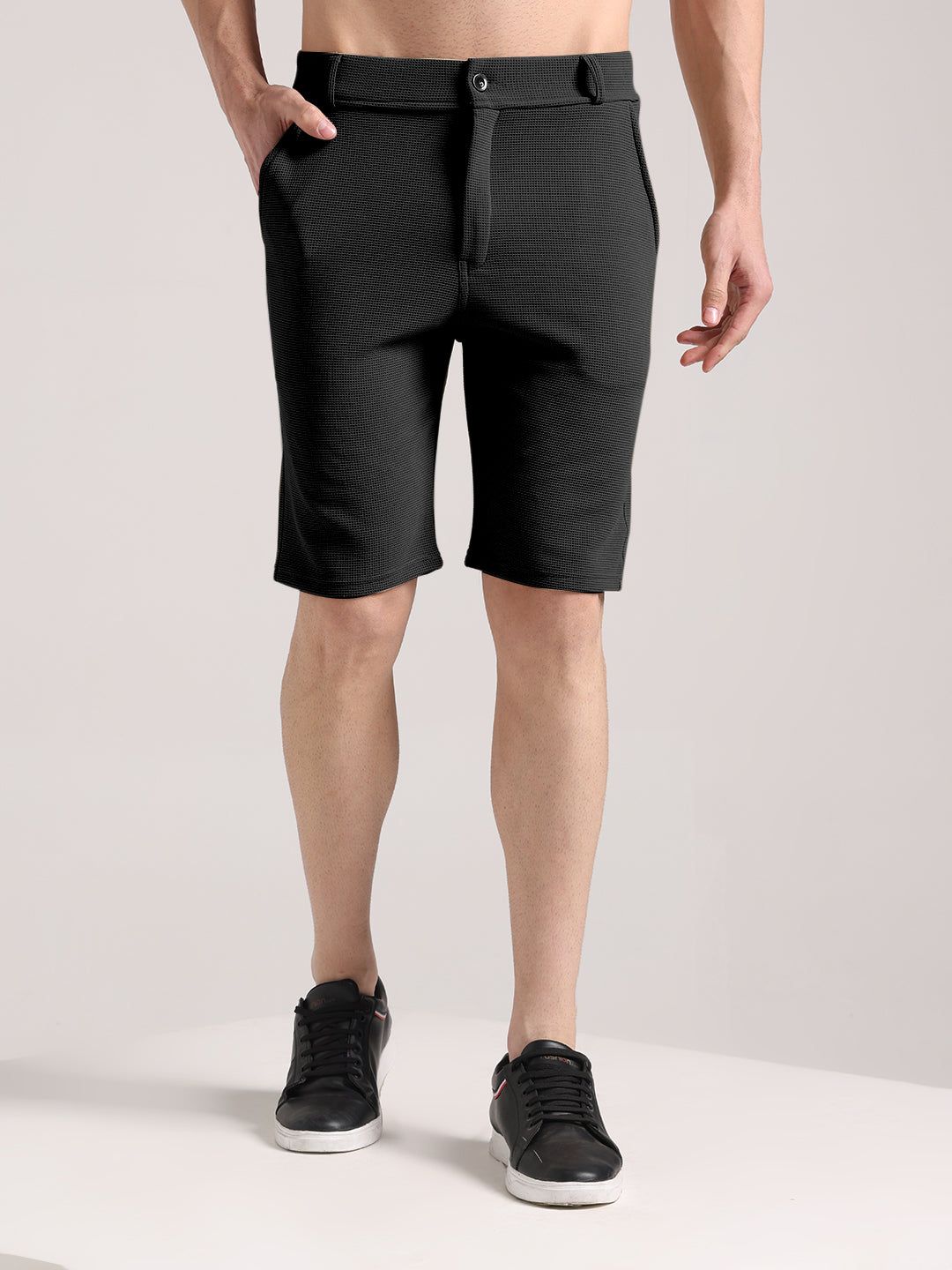 Men's Black Outer Mesh Shorts