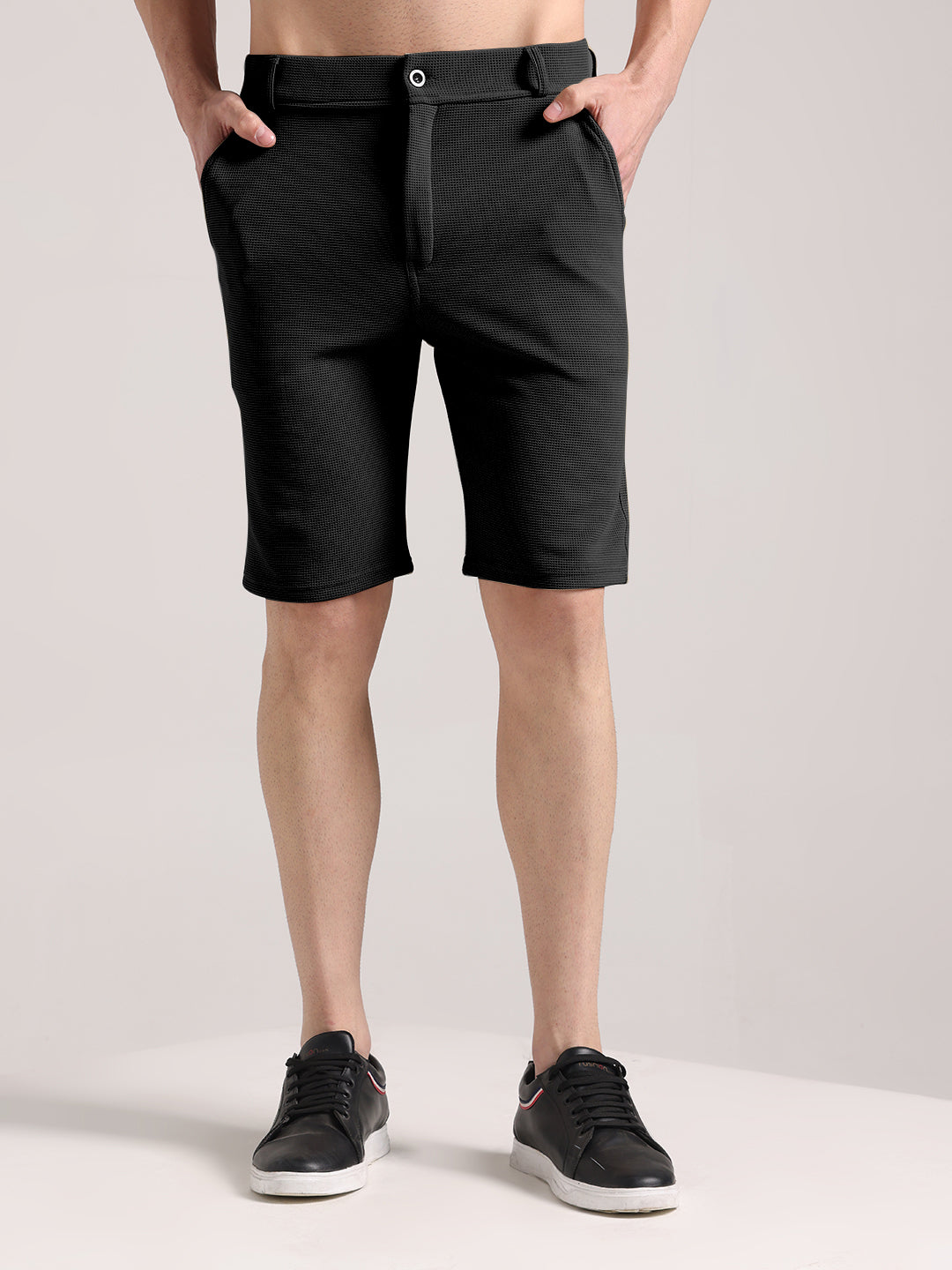 Men's Black Outer Mesh Shorts