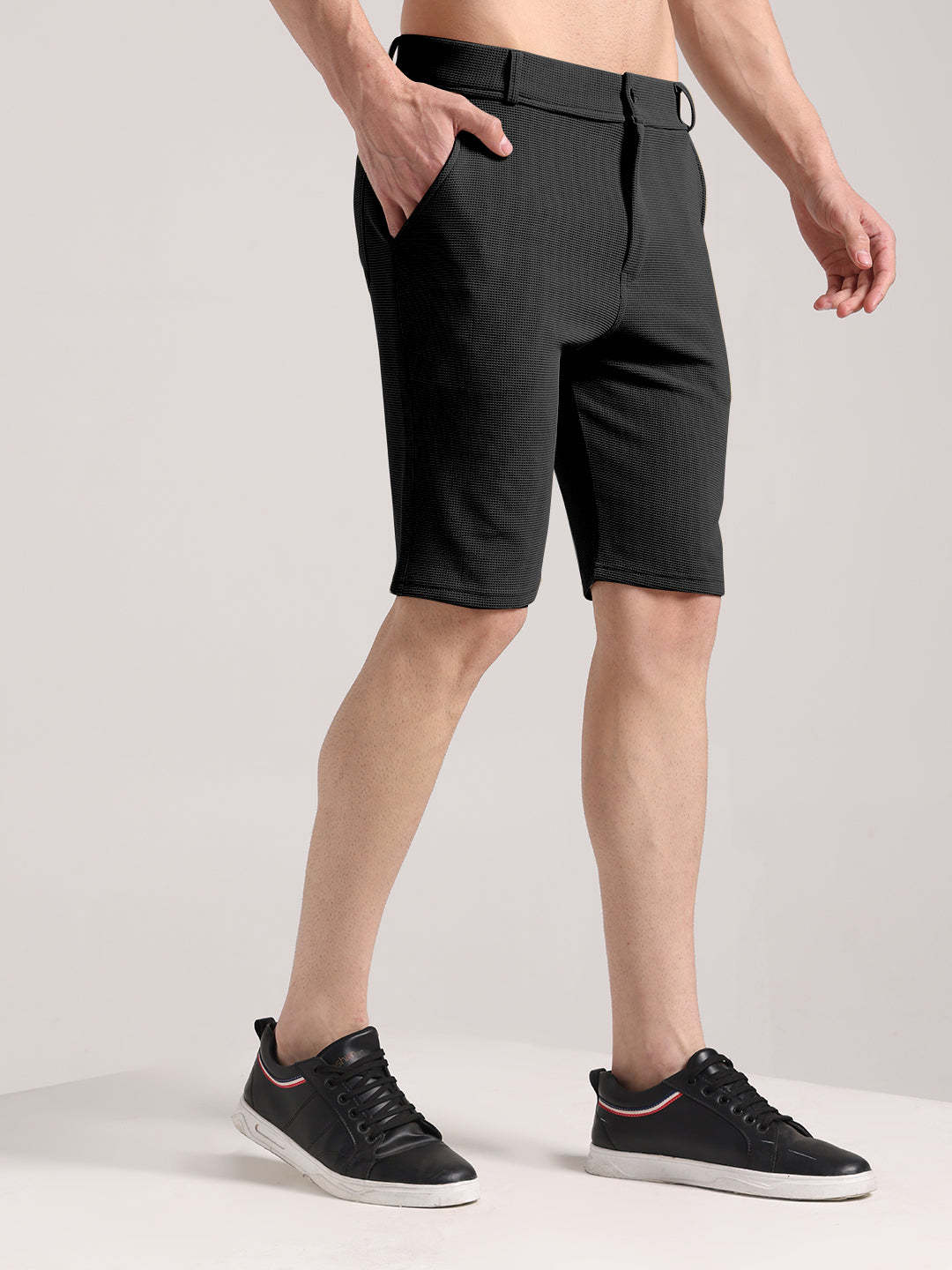 Men's Black Outer Mesh Shorts