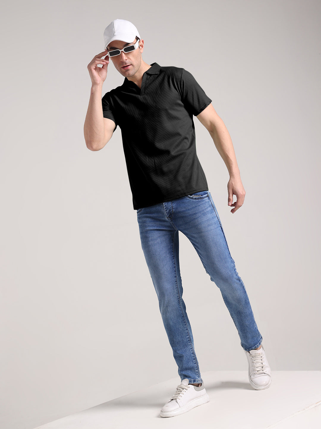 Men's Black Half Sleeve Polo T-Shirt