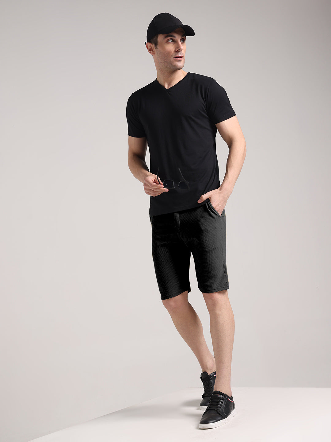 Men's Black Outer Mesh Shorts