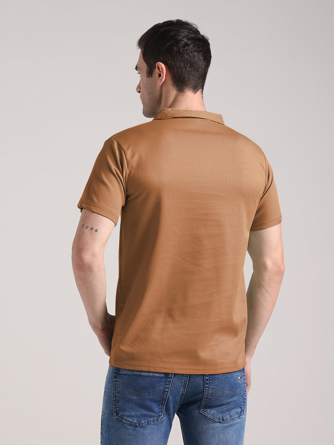 Men's Olive Brown Half Sleeve Polo T-Shirt