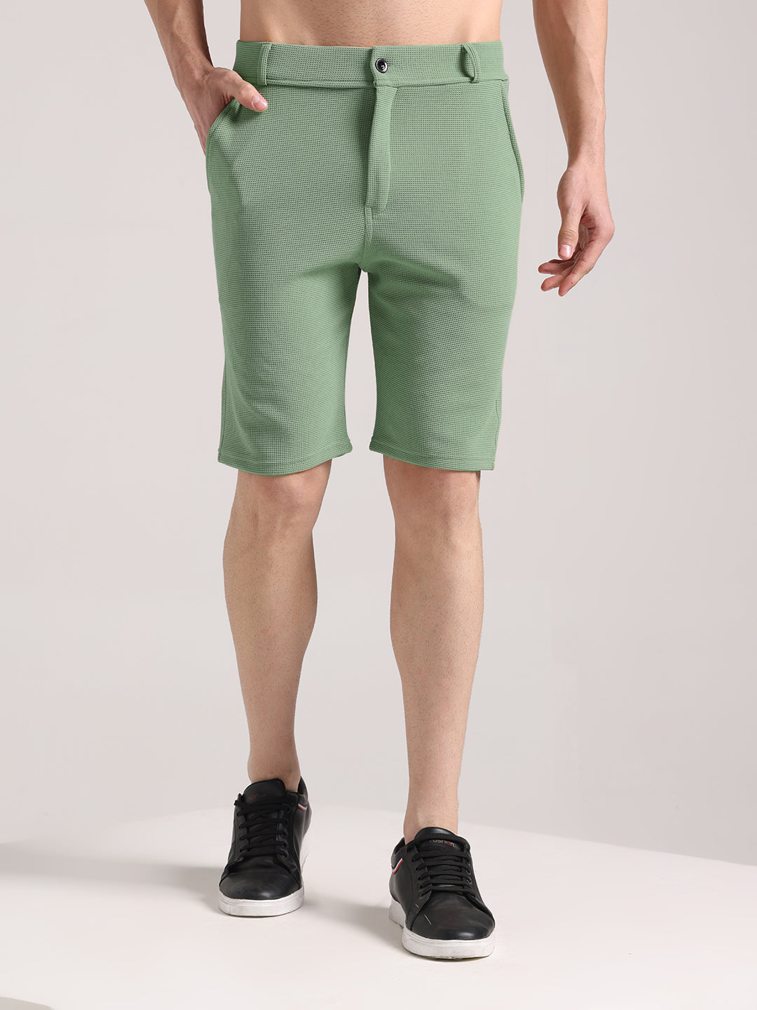 Men's Pastel Green Outer Mesh Shorts