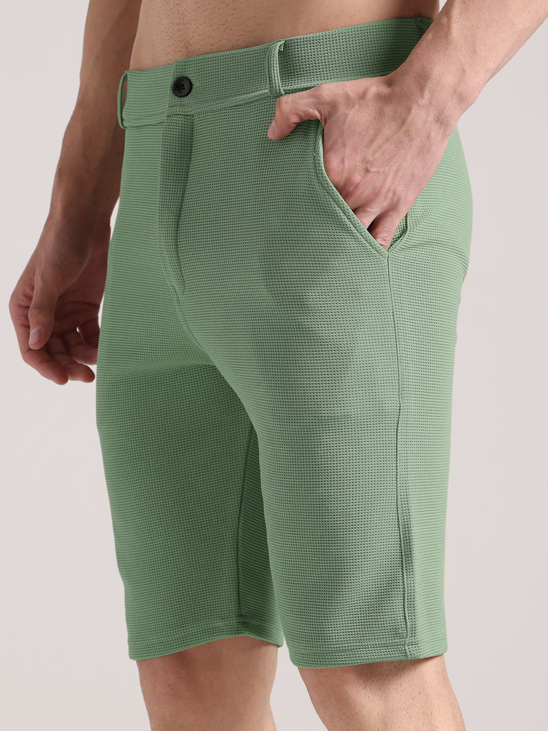 Men's Pastel Green Outer Mesh Shorts