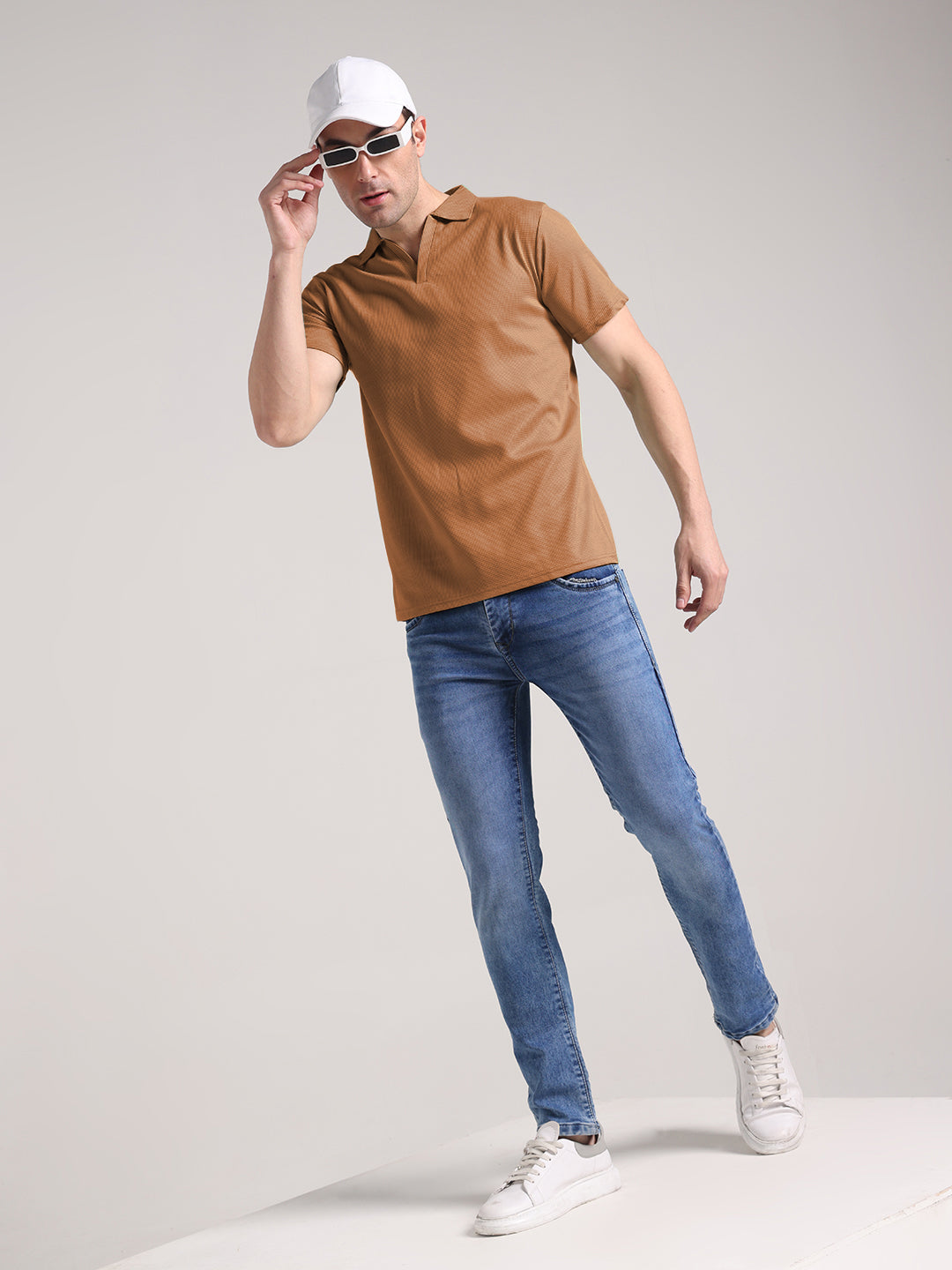 Men's Olive Brown Half Sleeve Polo T-Shirt