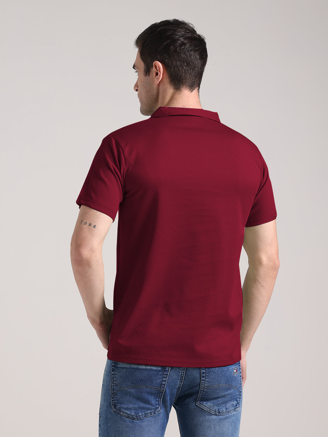 Men's Maroon Half Sleeve Polo T-Shirt