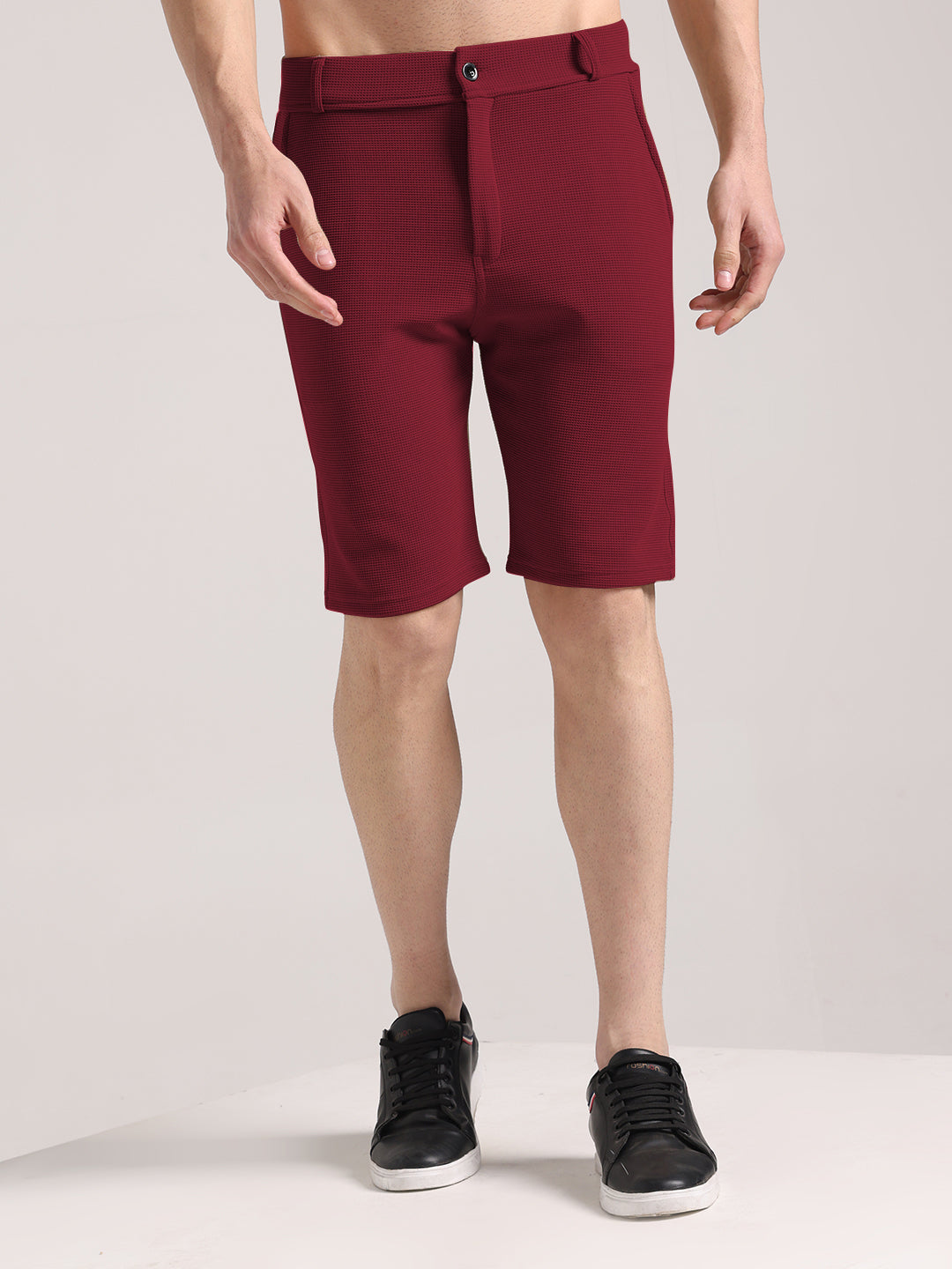 Men's Maroon Outer Mesh Shorts