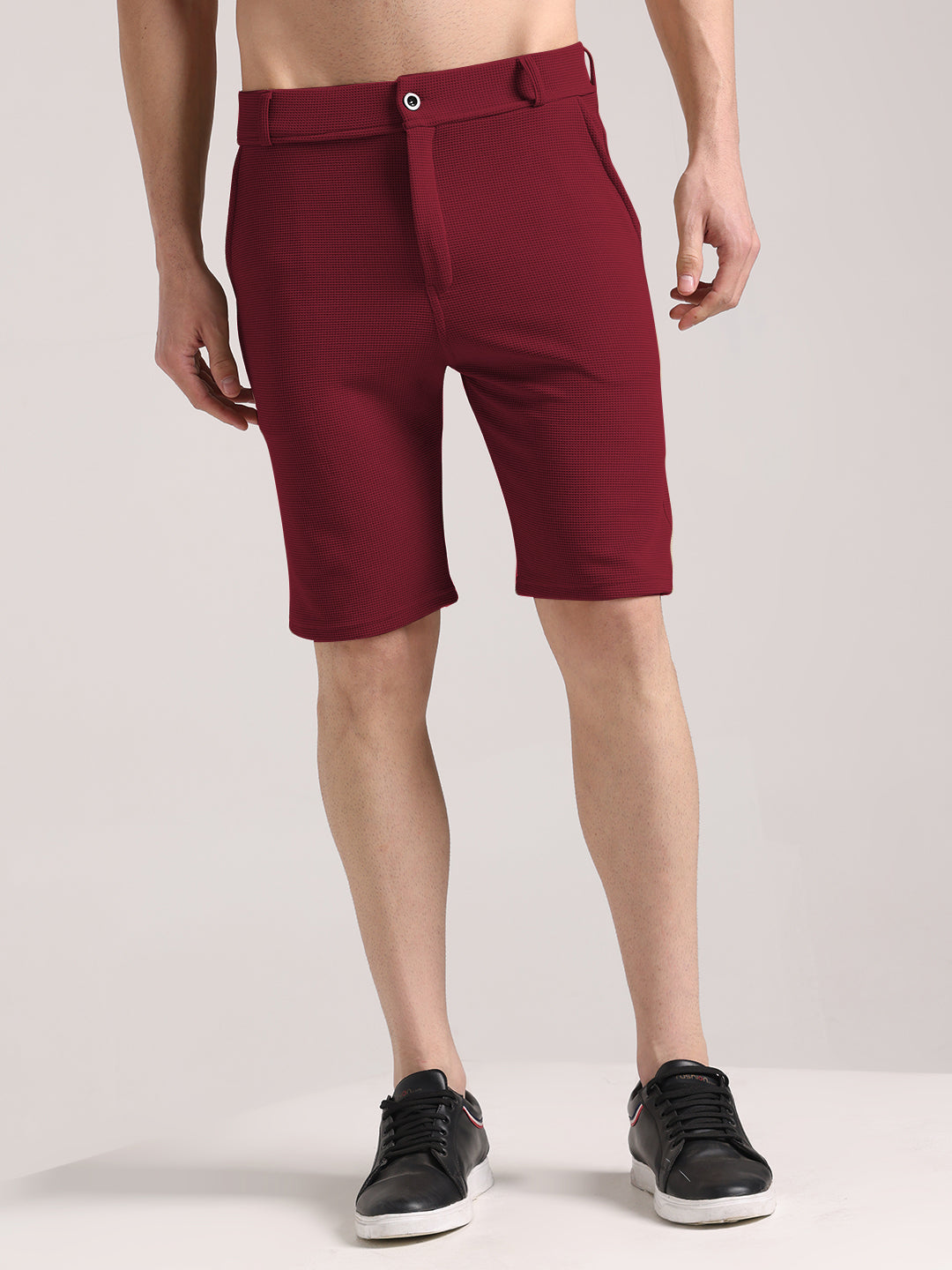 Men's Maroon Outer Mesh Shorts