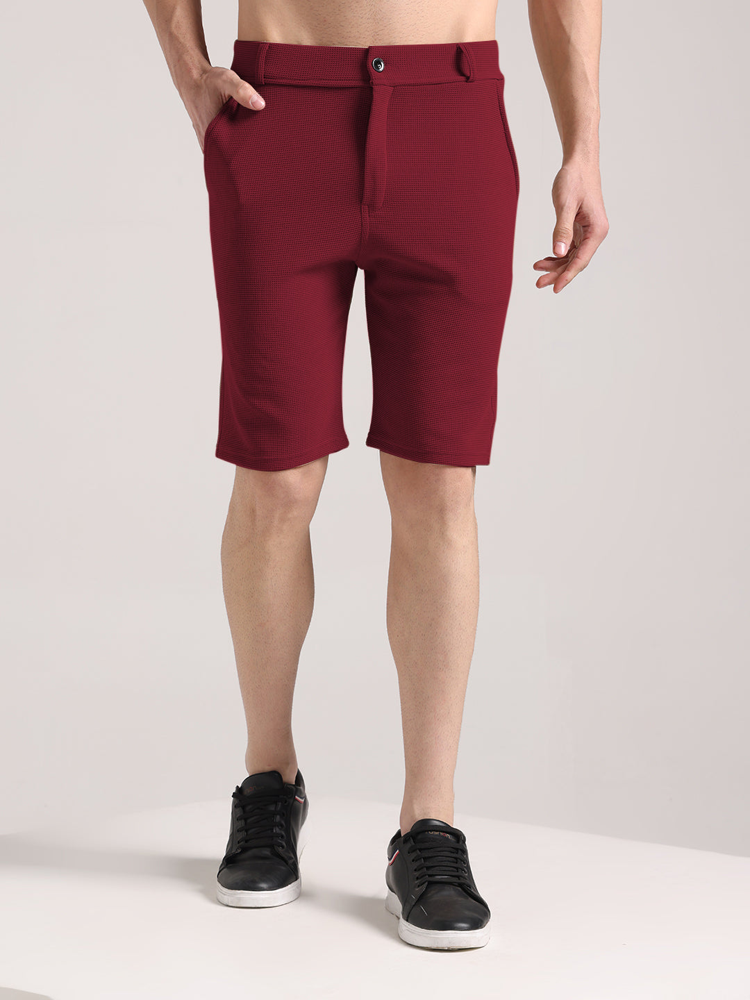 Men's Maroon Outer Mesh Shorts