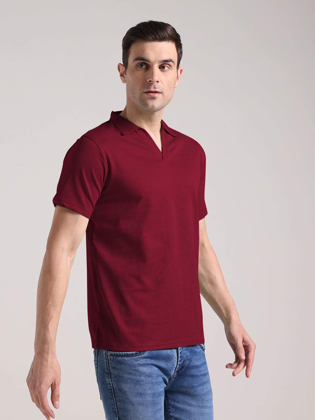 Men's Maroon Half Sleeve Polo T-Shirt