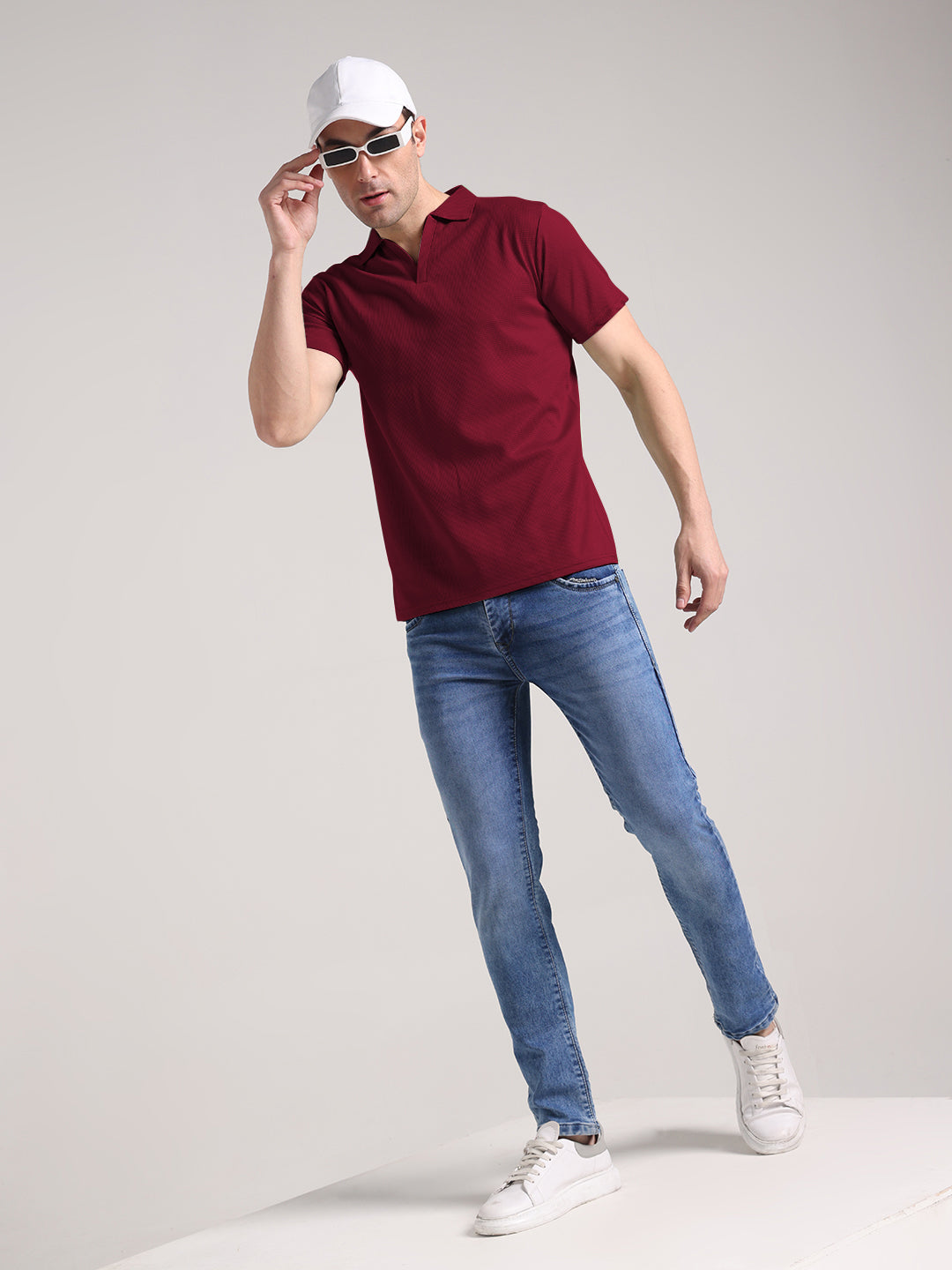 Men's Maroon Half Sleeve Polo T-Shirt