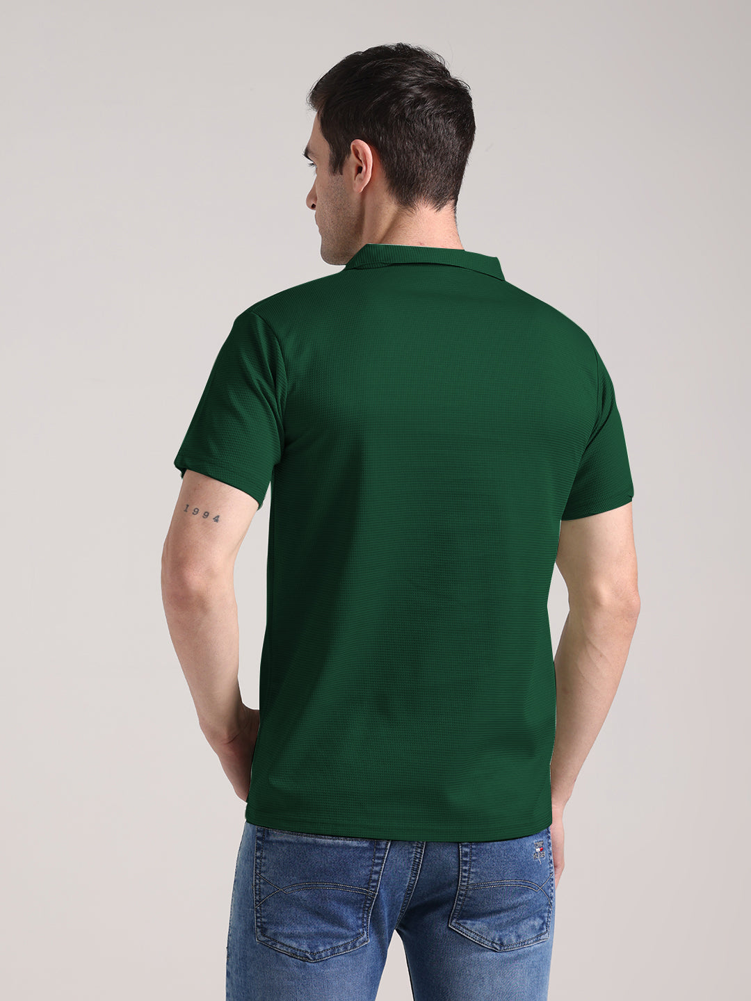 Men's Fire Green Half Sleeve Polo T-Shirt