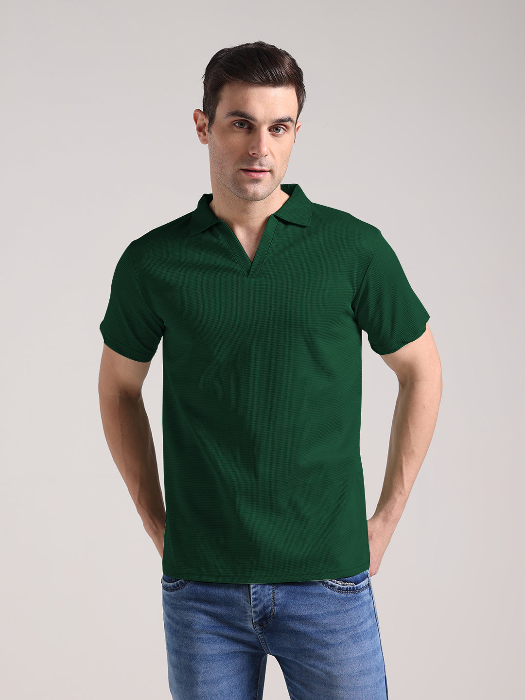 Men's Fire Green Half Sleeve Polo T-Shirt