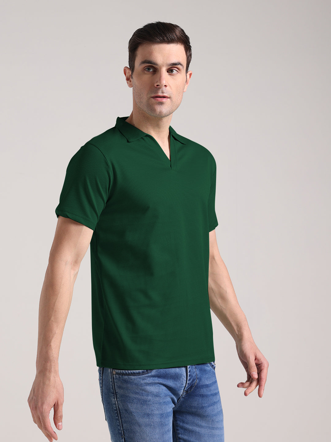 Men's Fire Green Half Sleeve Polo T-Shirt
