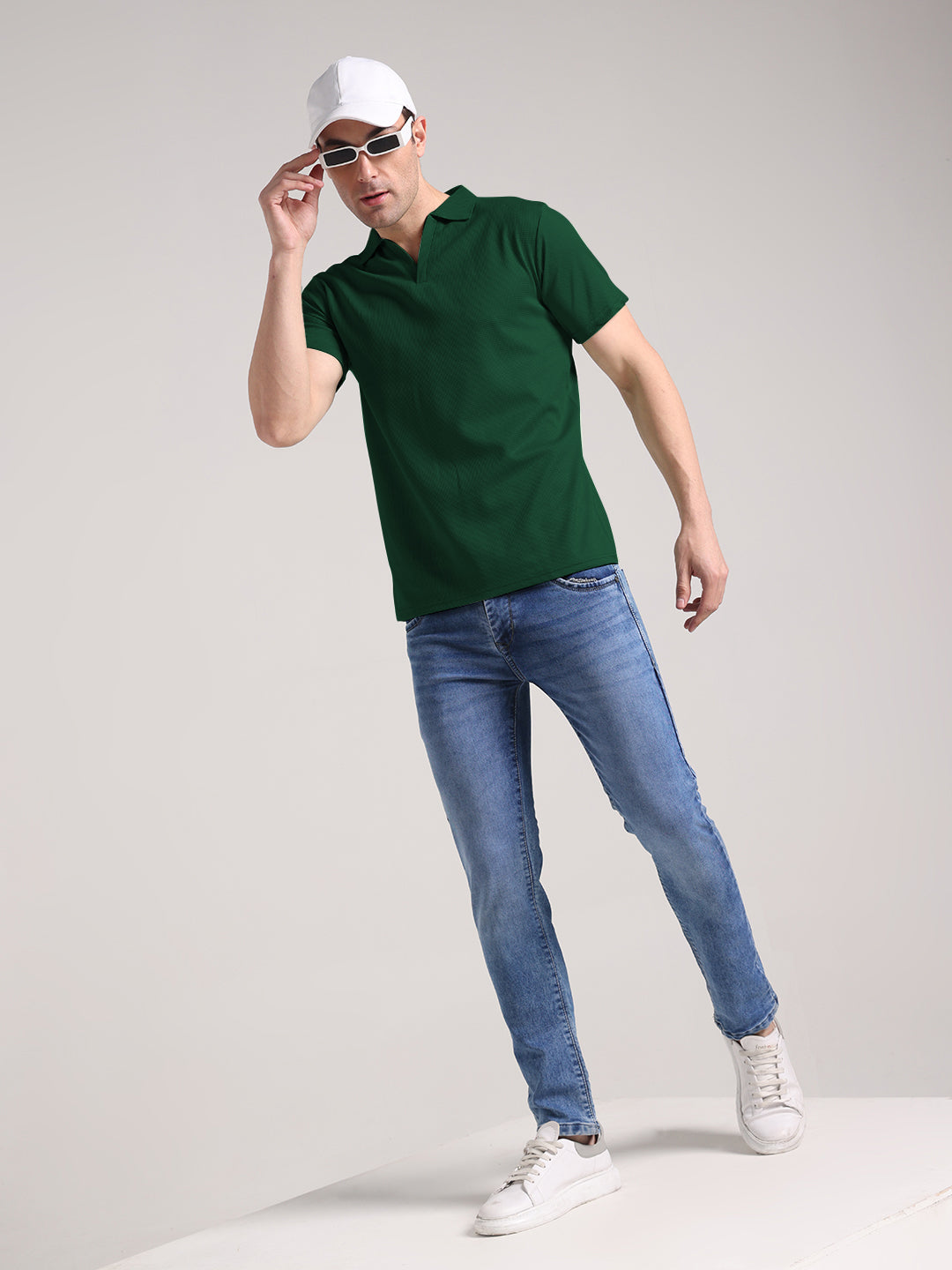 Men's Fire Green Half Sleeve Polo T-Shirt