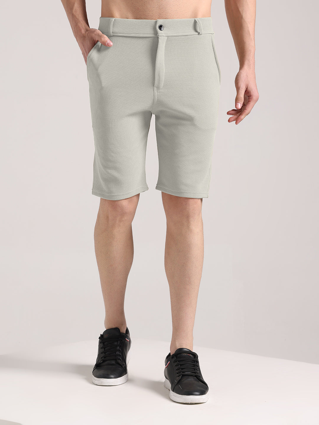 Men's Pearl Grey Outer Mesh Shorts