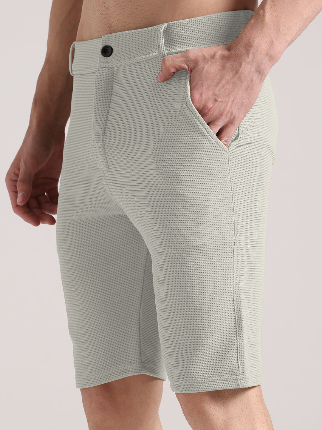 Men's Pearl Grey Outer Mesh Shorts