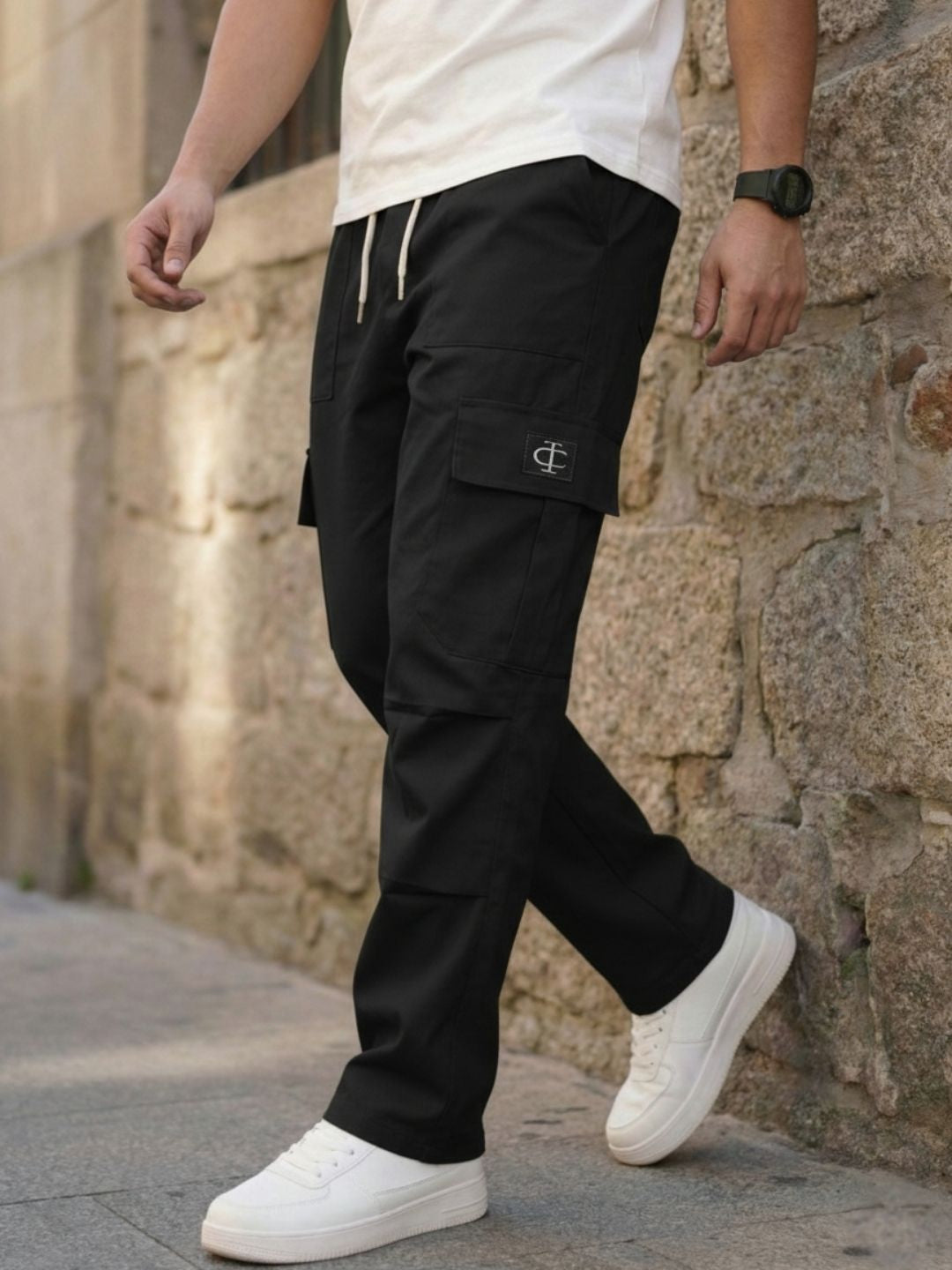 Men’s Taxtical Black Multi-Pocket Cargo Pants