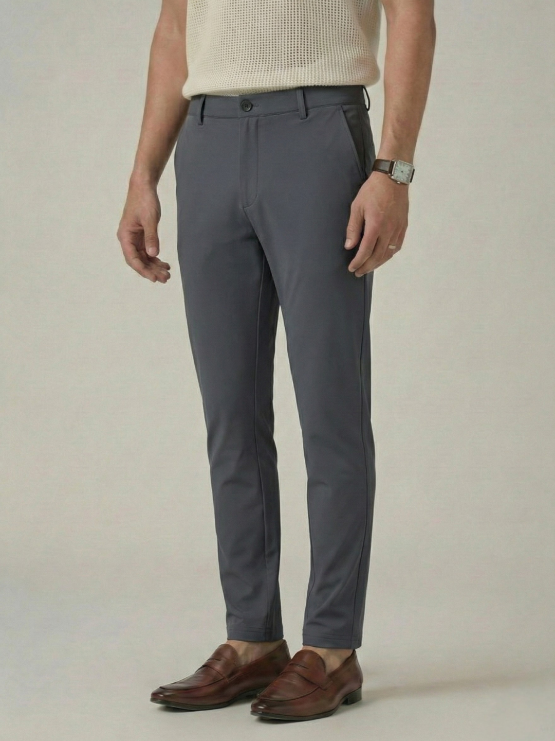 Men's Granite Grey Smart Casual Trousers