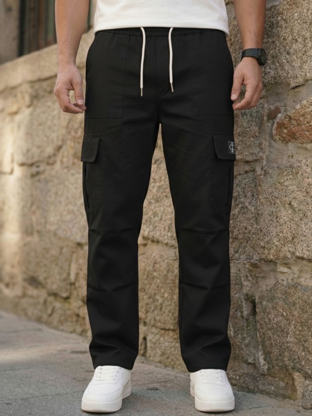 Men’s Taxtical Black Multi-Pocket Cargo Pants