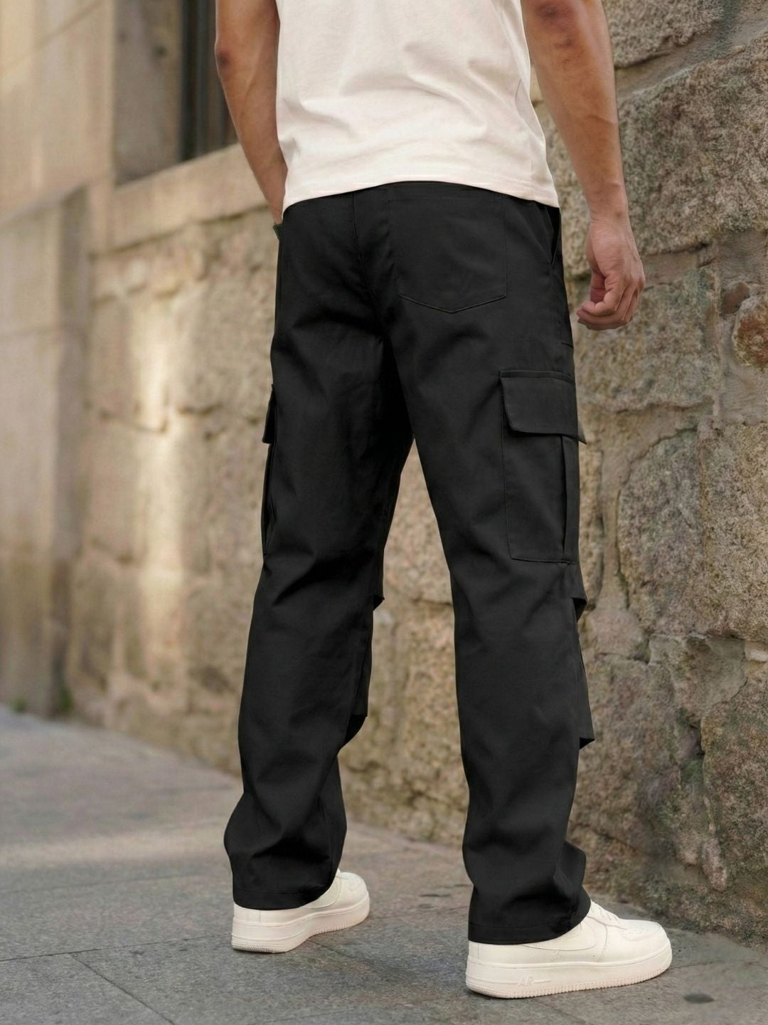 Men’s Taxtical Black Multi-Pocket Cargo Pants