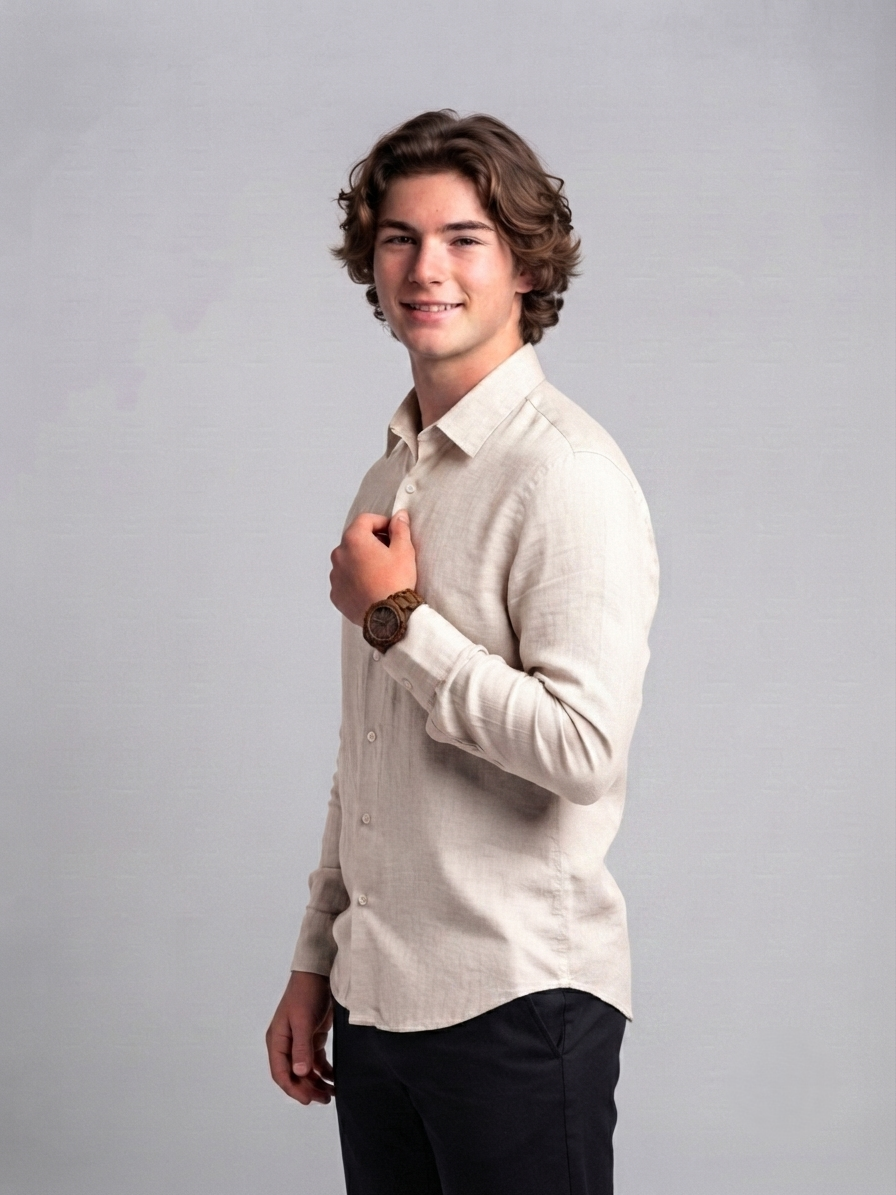 Men's Classic Poly-Linen Solid Shirt - Natural Cream