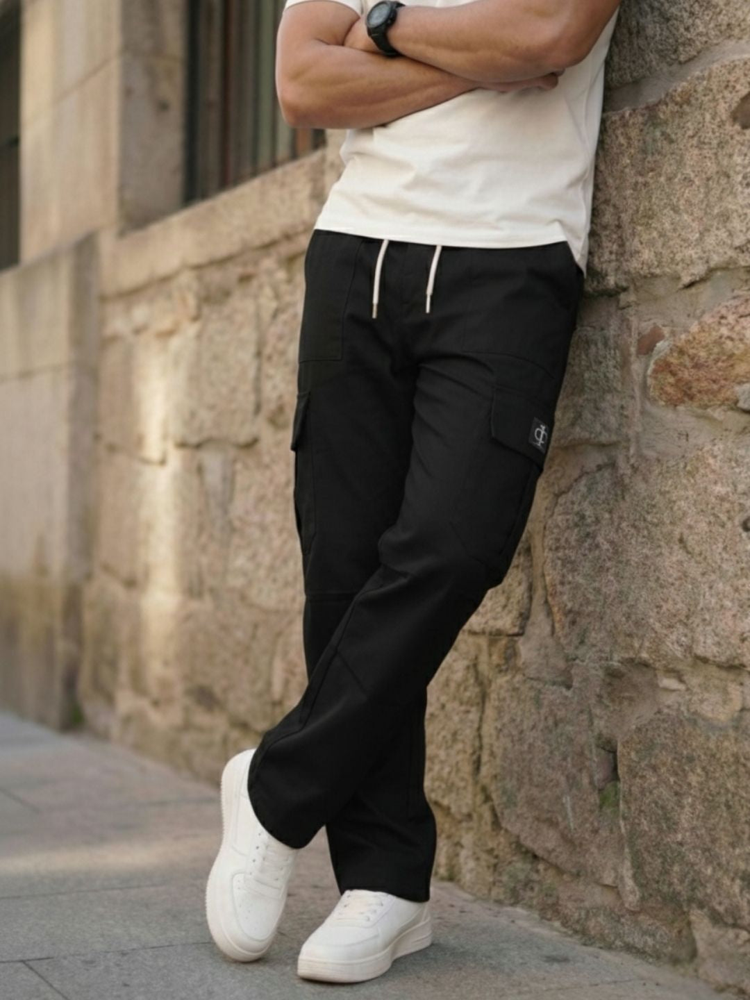 Men’s Taxtical Black Multi-Pocket Cargo Pants