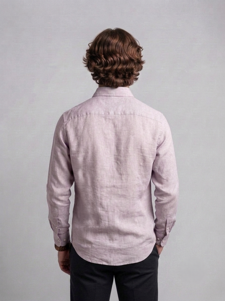 Men's Classic Poly-Linen Solid Shirt - Dusty Mauve