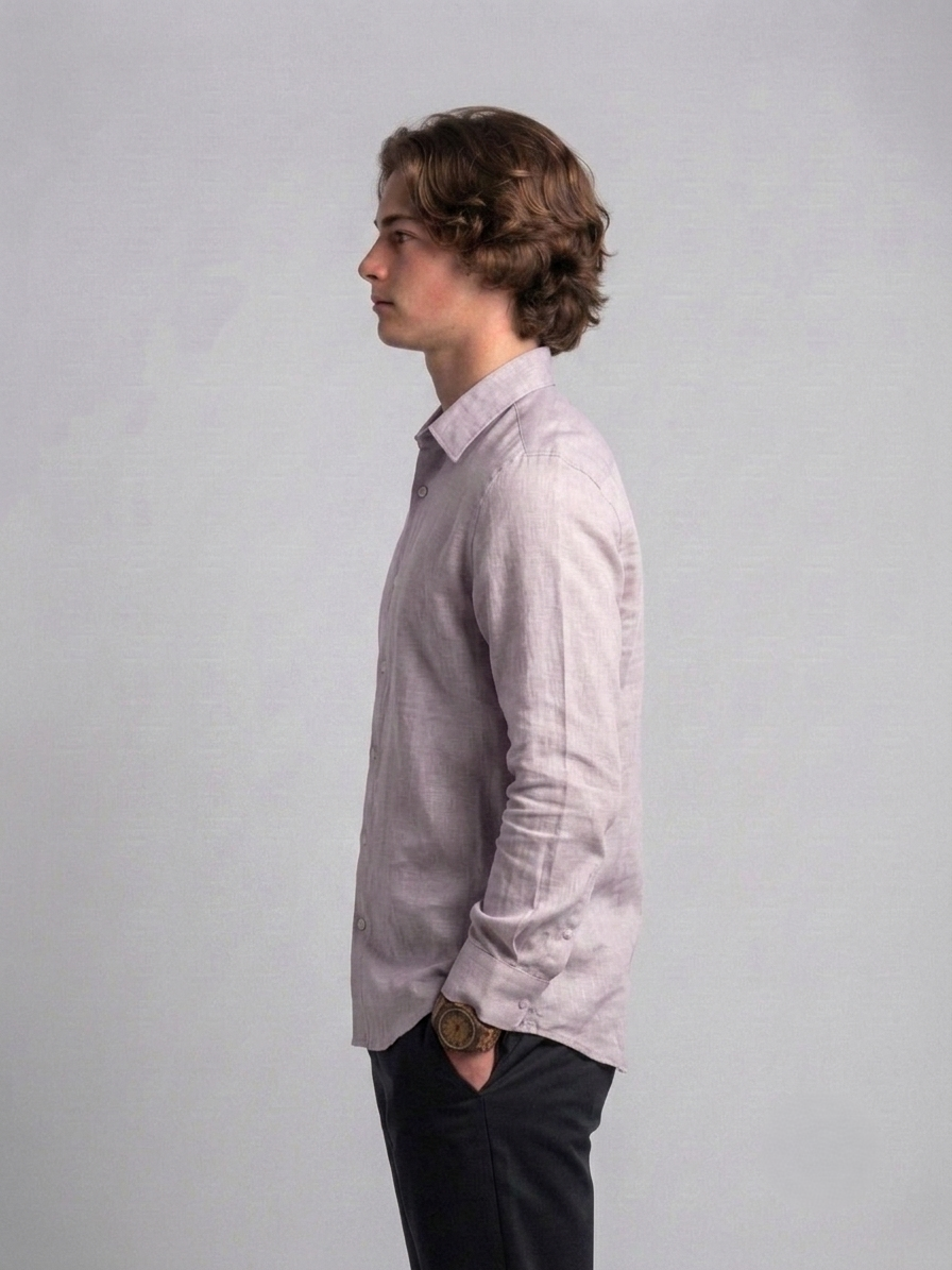 Men's Classic Poly-Linen Solid Shirt - Dusty Mauve