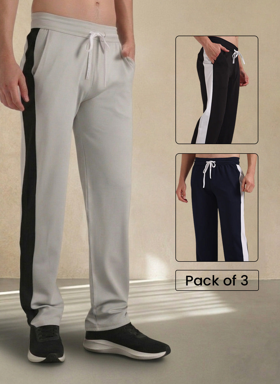 Pick any 3 Contrast Side Split Tape Track Pants Combo