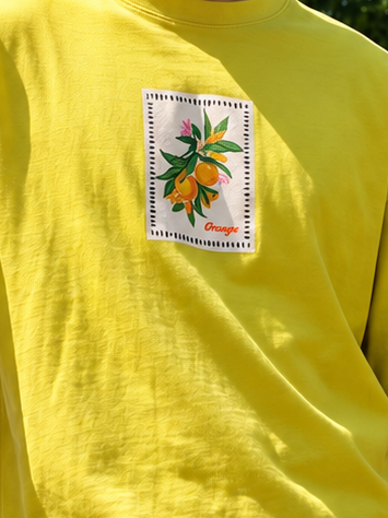 Men’s Orange Graphic Oversized T-Shirt - Yellow