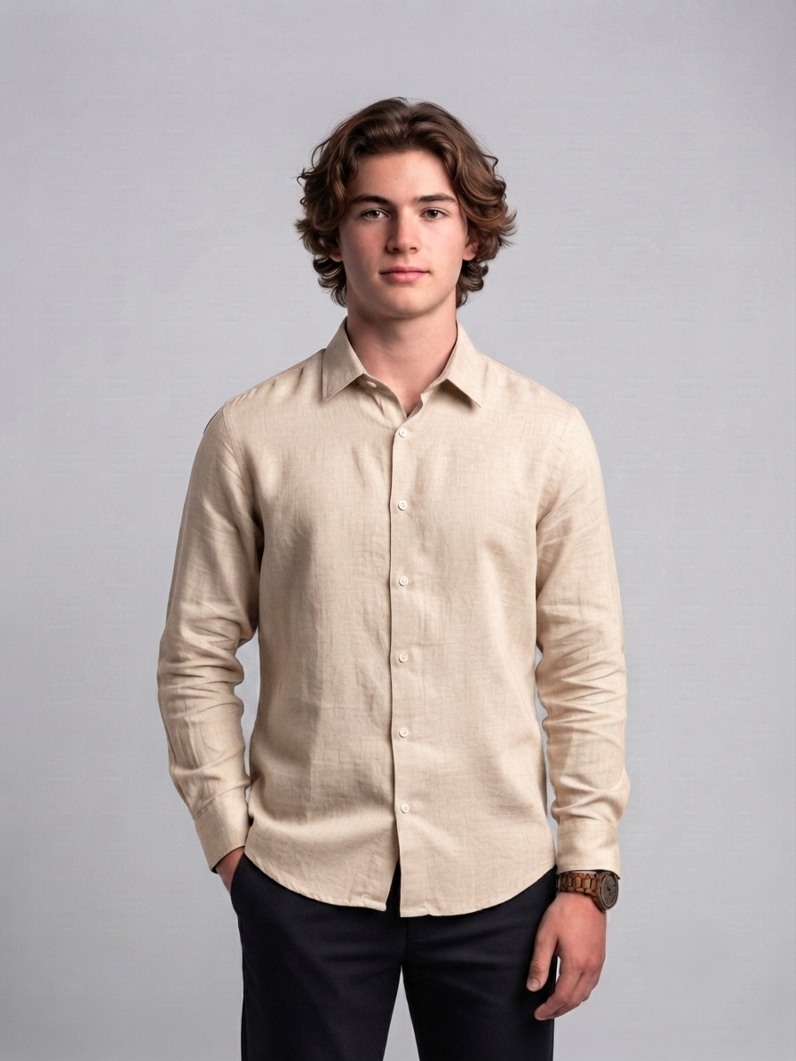 Men's Classic Poly-Linen Solid Shirt - Sage Green