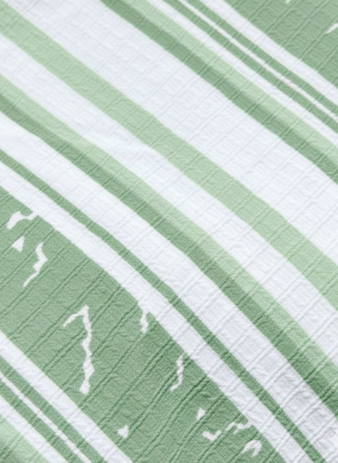 Men's Sage Green Textured Multi-Color Striped