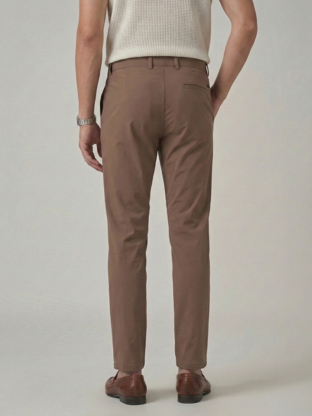 Men's Brown Smart Casual Trousers