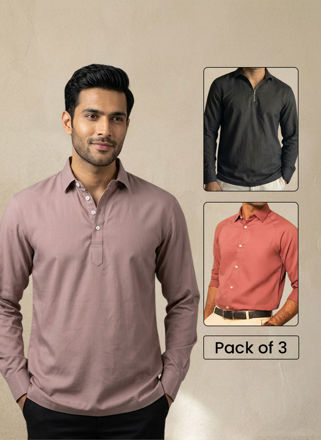 Pick Any 3 Classic Everyday Wear Shirts Combo for Men