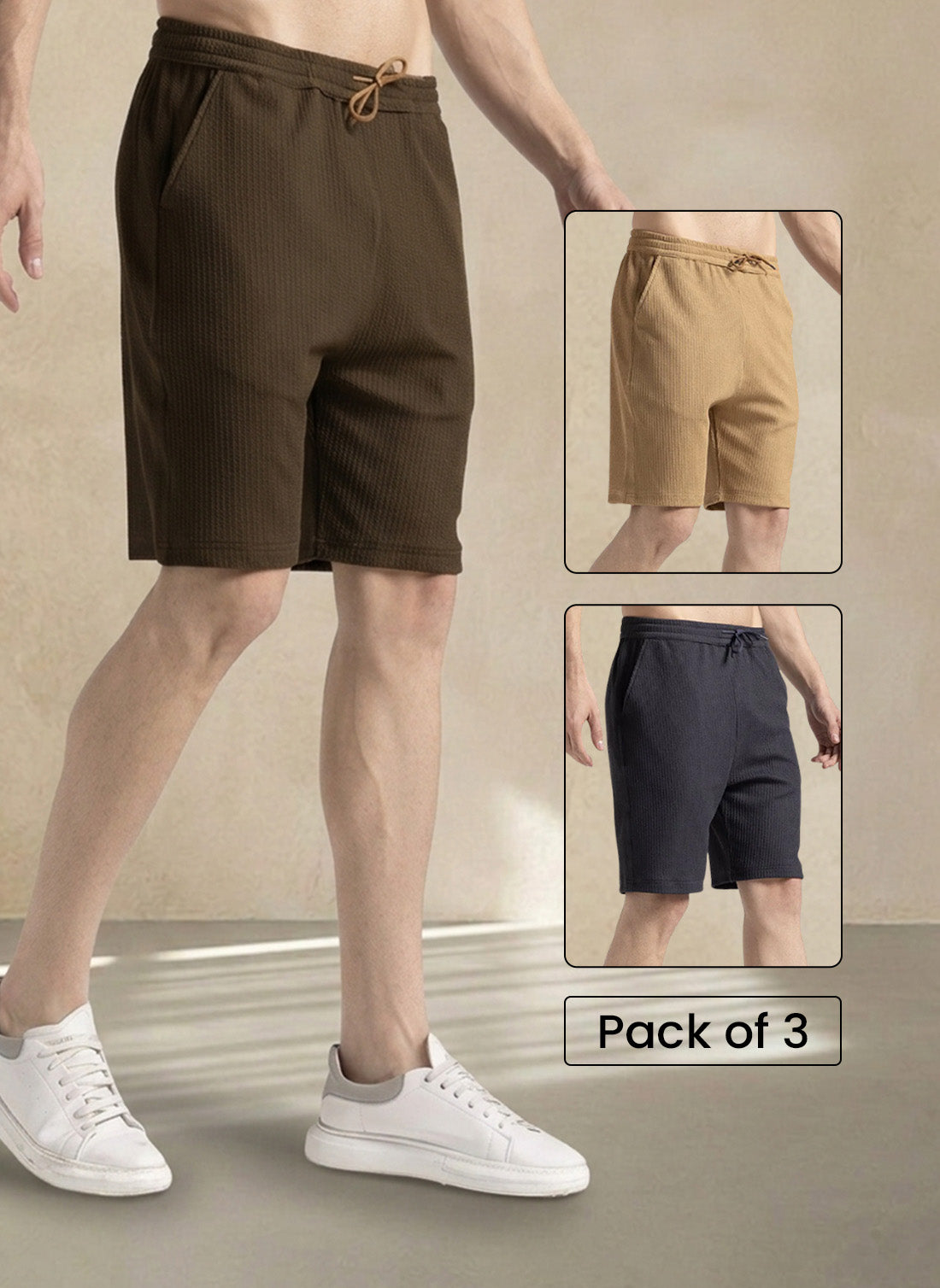 Pick Any 3 Ribbed Shorts combo