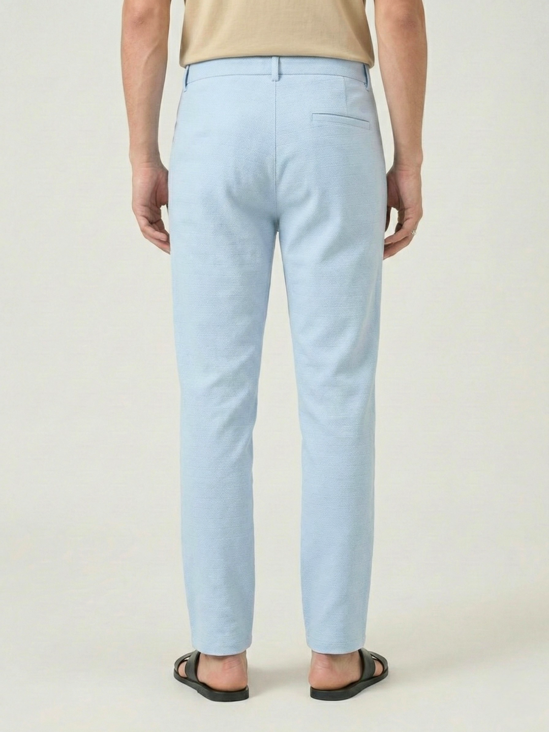 Men's Paceful Blue Checks Soft Lycra Trousers