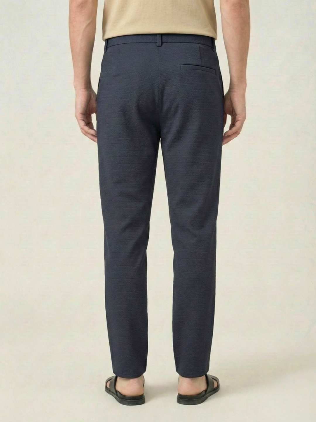 Men's Granite Grey Checks Soft Lycra Trousers