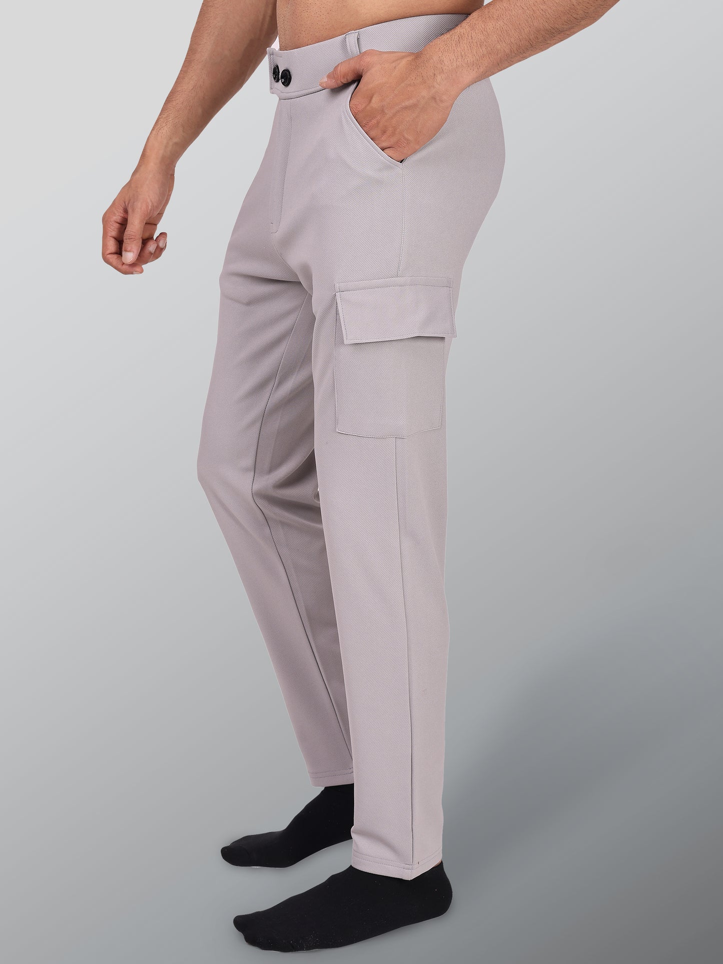 Men's Twill Lycra Cargo Trousers