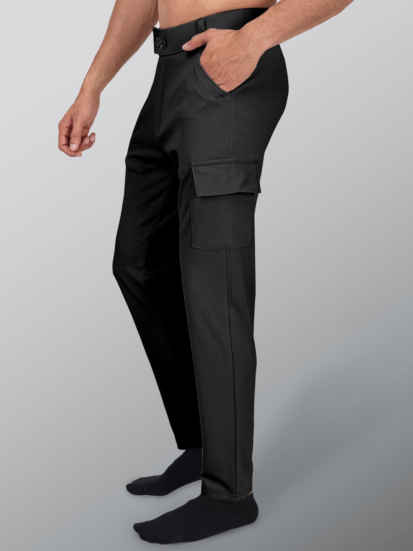 Men's Twill Lycra Cargo Trousers