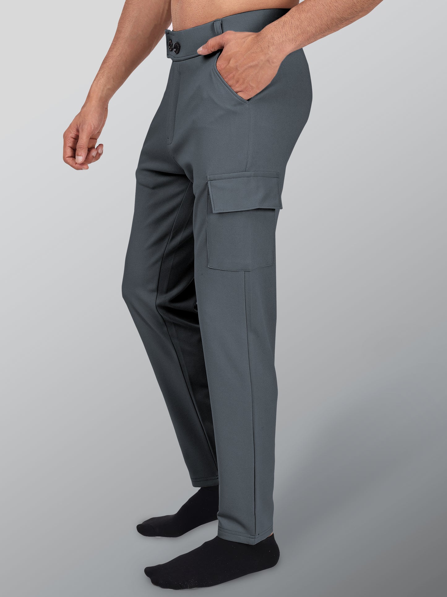 Men's Twill Lycra Cargo Trousers