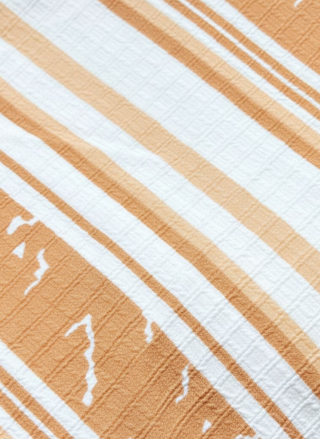 Men's Orange Textured Multi-Color Striped